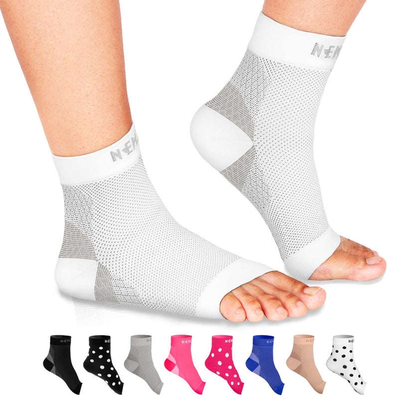 NEWZILL Plantar Fasciitis Socks with Arch Support, Best 24/7 Foot Care Compression Sleeve, Eases Swelling & Heel Spurs, Ankle Brace Support, Increases Circulation (L/XL, White) - Image 1